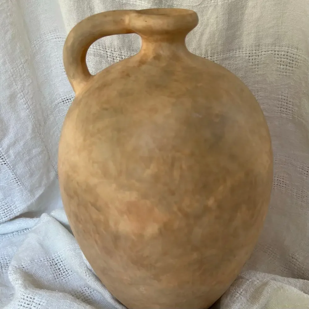 NEW‎ Threshold Studio McGee Weathered Jug Vase Big Earthenware Rustic Brown 10x7